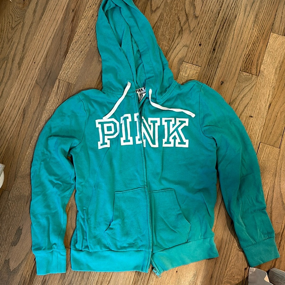 Victoria’s Secret pink turquoise zip up
